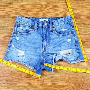 MADEWELL WOMEN'S GIRLS RELAXED DENIM FADED PRE-OWNED CUTOFF SHORTS 24x2